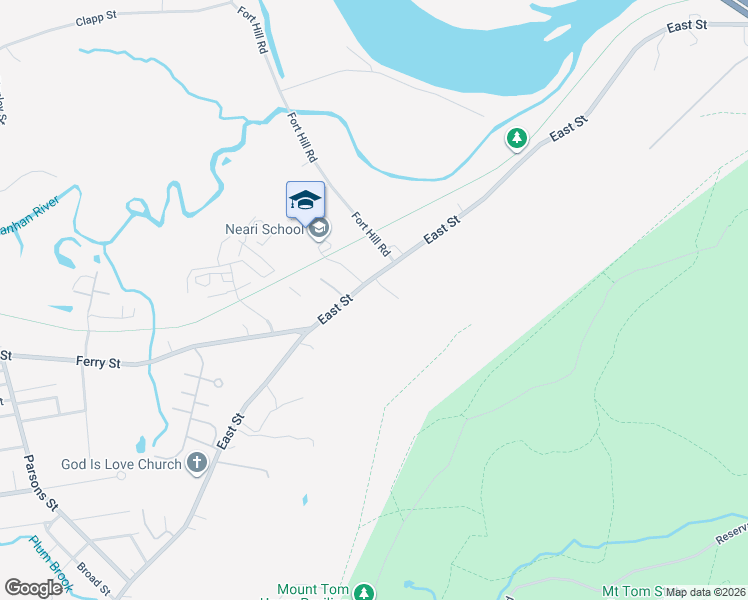 map of restaurants, bars, coffee shops, grocery stores, and more near 202 East Street in Easthampton