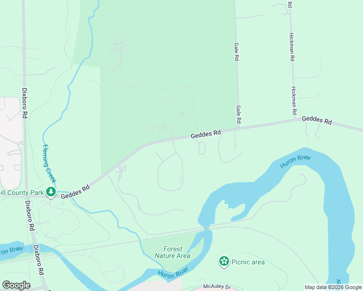 map of restaurants, bars, coffee shops, grocery stores, and more near 2086 Valleyview Drive in Ann Arbor
