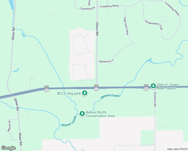 map of restaurants, bars, coffee shops, grocery stores, and more near 8584 Olson Road in Belvidere