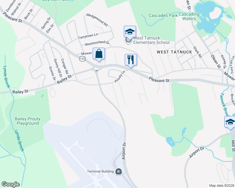 map of restaurants, bars, coffee shops, grocery stores, and more near 21 Glen Ellen Road in Worcester