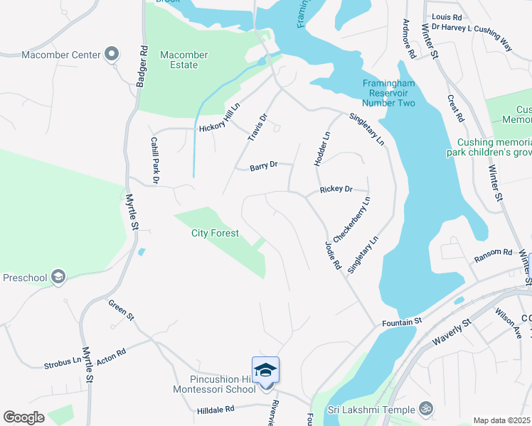 map of restaurants, bars, coffee shops, grocery stores, and more near 5 Duggan Drive in Framingham