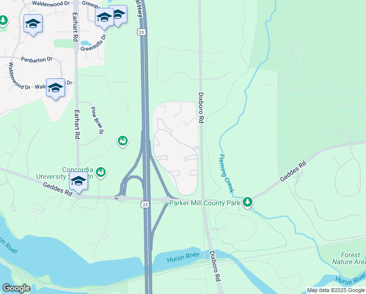 map of restaurants, bars, coffee shops, grocery stores, and more near 442 Village Green Boulevard in Ann Arbor