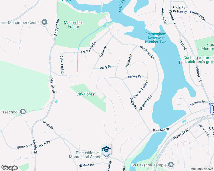 map of restaurants, bars, coffee shops, grocery stores, and more near 5 Duggan Drive in Framingham