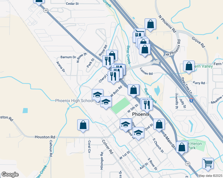 map of restaurants, bars, coffee shops, grocery stores, and more near 248 West Bolz Road in Phoenix