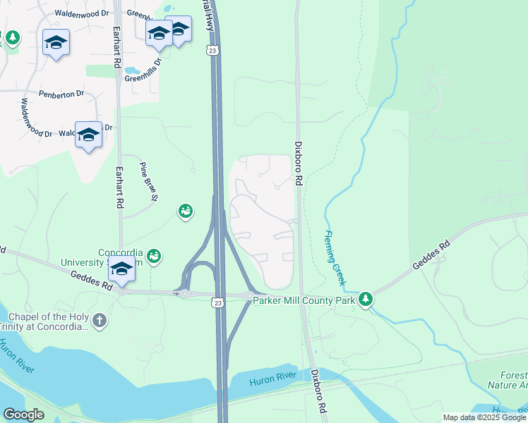 map of restaurants, bars, coffee shops, grocery stores, and more near 442 Village Green Boulevard in Ann Arbor