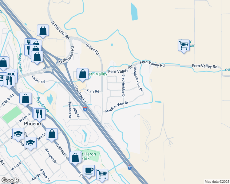map of restaurants, bars, coffee shops, grocery stores, and more near 85 Freshwater Drive in Phoenix