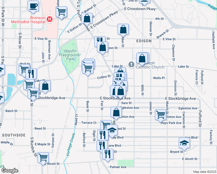 map of restaurants, bars, coffee shops, grocery stores, and more near 617 Marketplace Boulevard in Kalamazoo