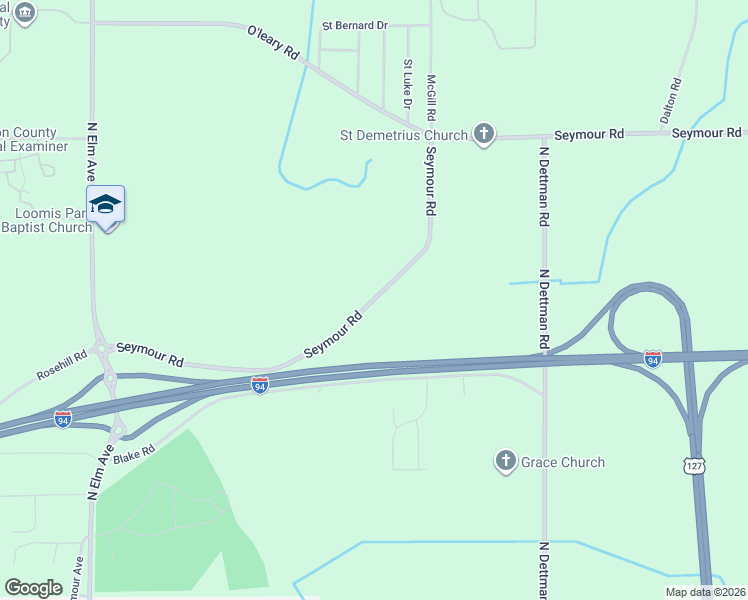 map of restaurants, bars, coffee shops, grocery stores, and more near 2618 Seymour Road in Jackson