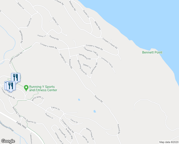 map of restaurants, bars, coffee shops, grocery stores, and more near 10162 Dowitcher Road in Klamath Falls