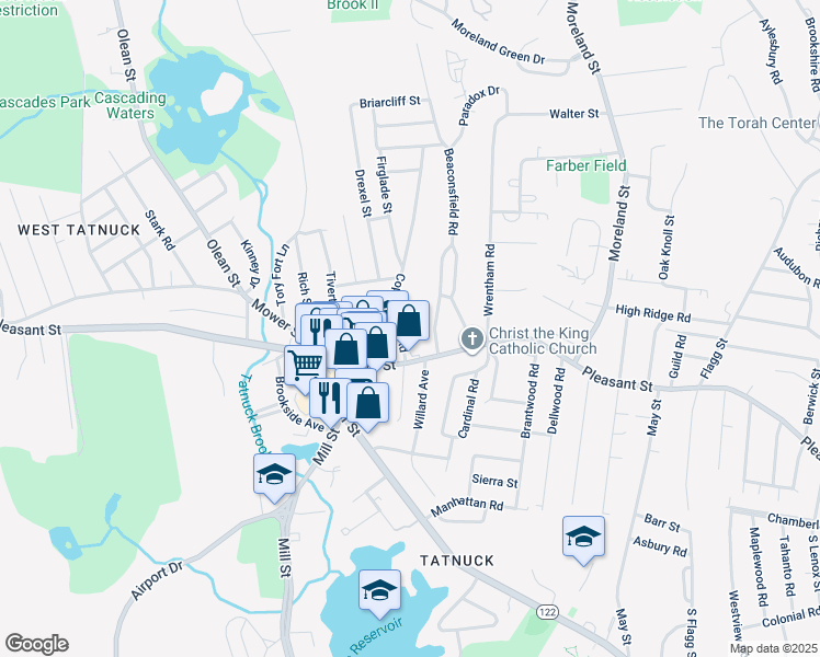 map of restaurants, bars, coffee shops, grocery stores, and more near 22 Copperfield Road in Worcester