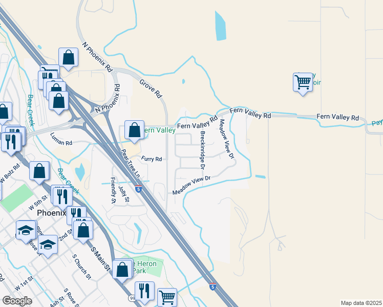map of restaurants, bars, coffee shops, grocery stores, and more near 85 Freshwater Drive in Phoenix