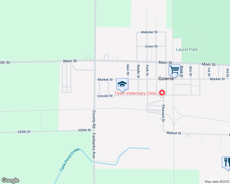 map of restaurants, bars, coffee shops, grocery stores, and more near 1000 Mariam Street in Gowrie