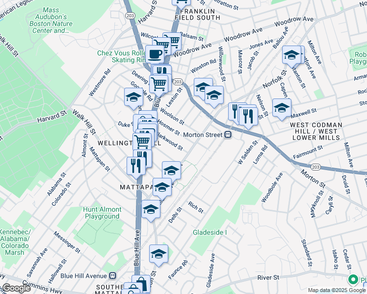 map of restaurants, bars, coffee shops, grocery stores, and more near 48 Hosmer Street in Boston