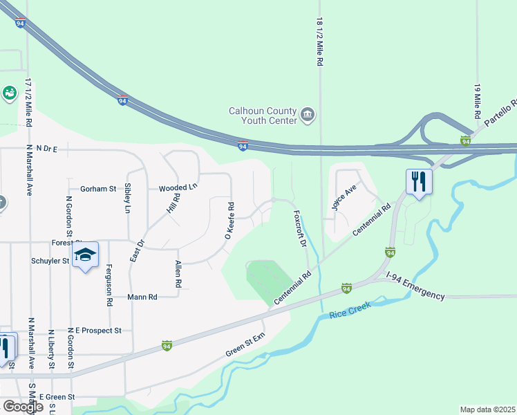 map of restaurants, bars, coffee shops, grocery stores, and more near 1209 Colgrove in Marshall