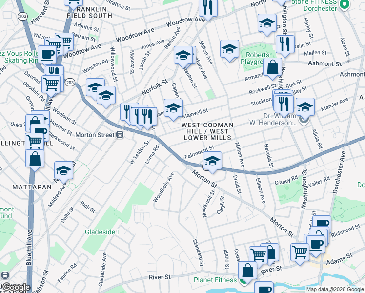 map of restaurants, bars, coffee shops, grocery stores, and more near 318 Fuller Street in Boston