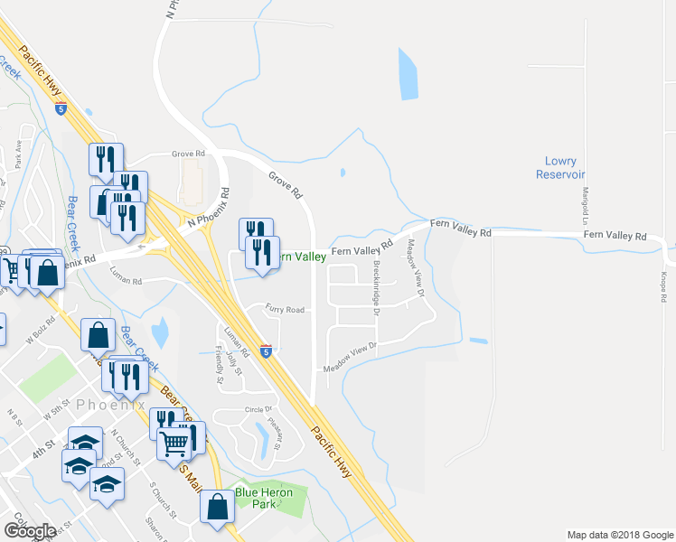 map of restaurants, bars, coffee shops, grocery stores, and more near 130 Country Hill Drive in Phoenix