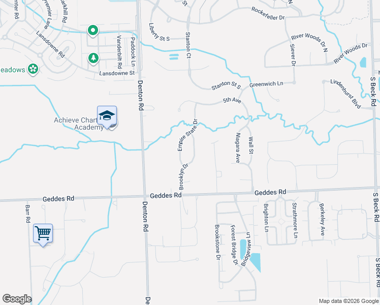 map of restaurants, bars, coffee shops, grocery stores, and more near 3425 Empire State Drive in Canton