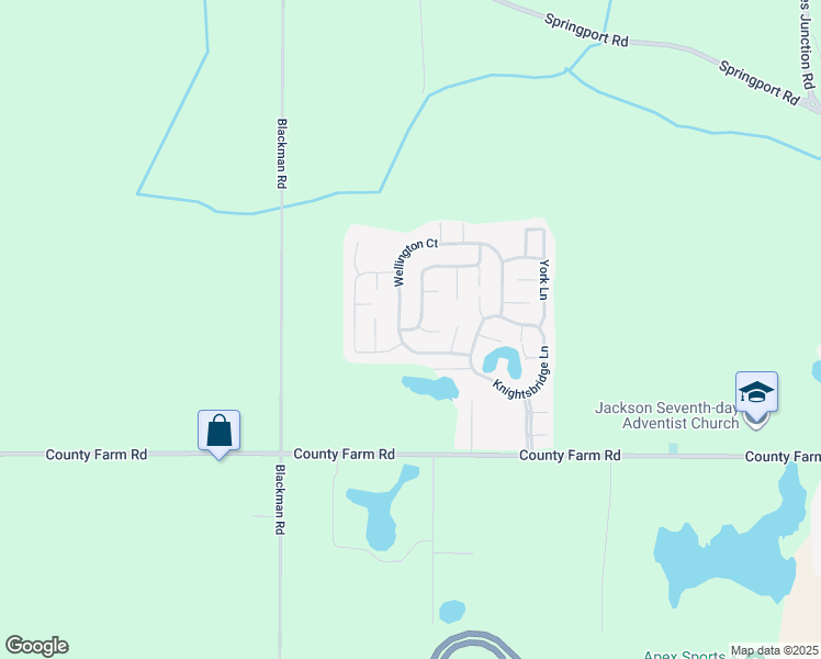 map of restaurants, bars, coffee shops, grocery stores, and more near 4342 Kingston Lane in Jackson