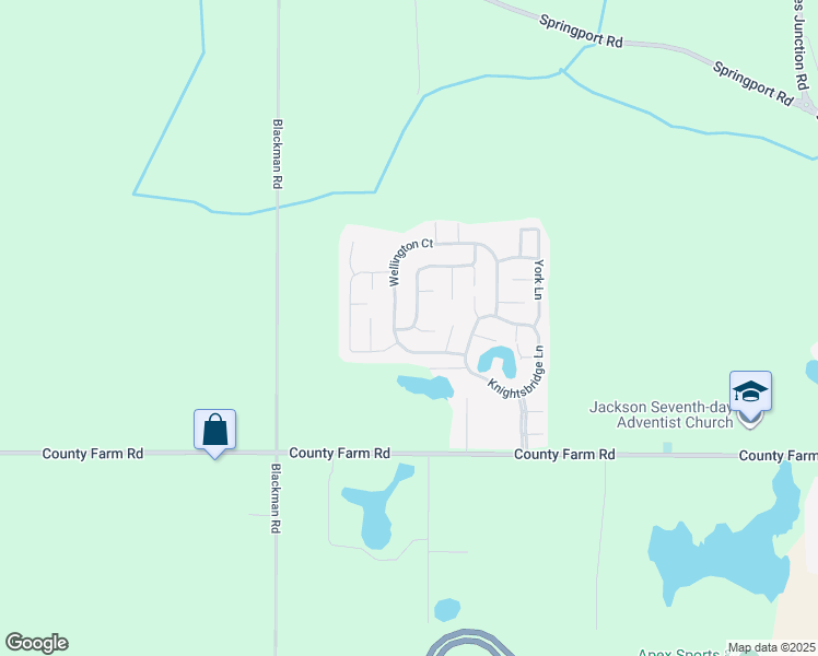 map of restaurants, bars, coffee shops, grocery stores, and more near 4322 Kingston Lane in Jackson