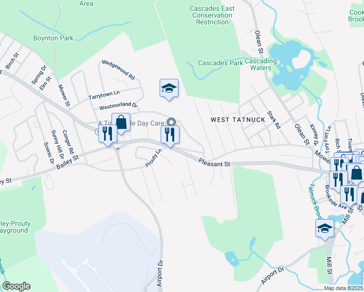 map of restaurants, bars, coffee shops, grocery stores, and more near 24 Baxter Street in Worcester