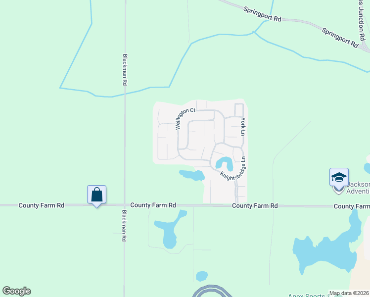 map of restaurants, bars, coffee shops, grocery stores, and more near 4318 Kingston Lane in Jackson