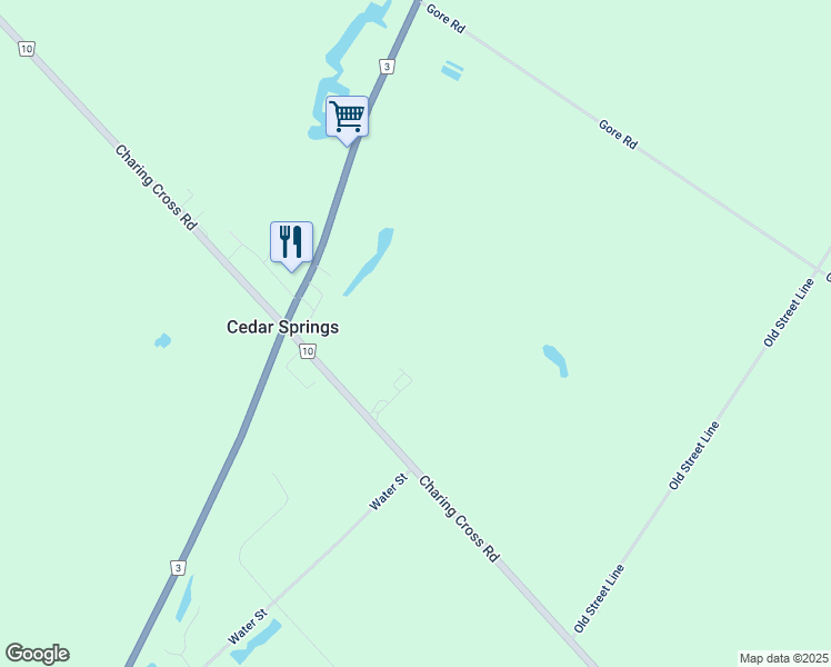 map of restaurants, bars, coffee shops, grocery stores, and more near 19316 Charing Cross Road in Cedar Springs