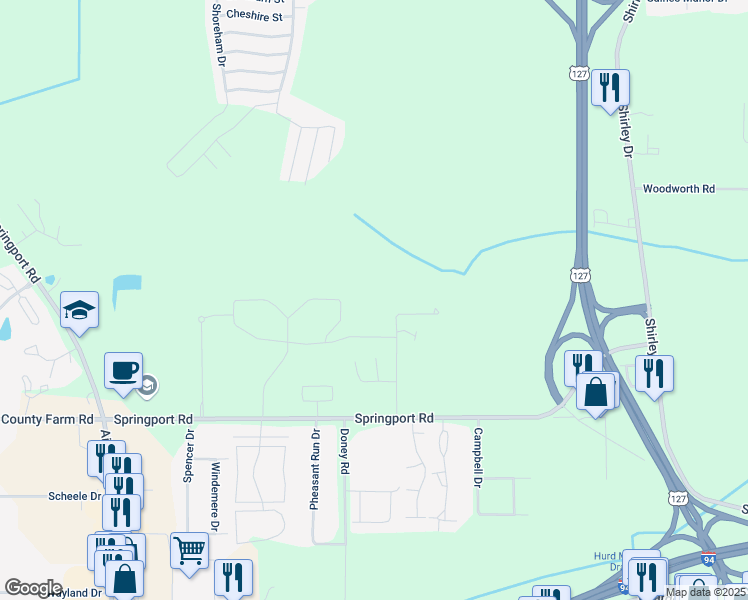 map of restaurants, bars, coffee shops, grocery stores, and more near 3000 Kingsbrooke Drive in Jackson