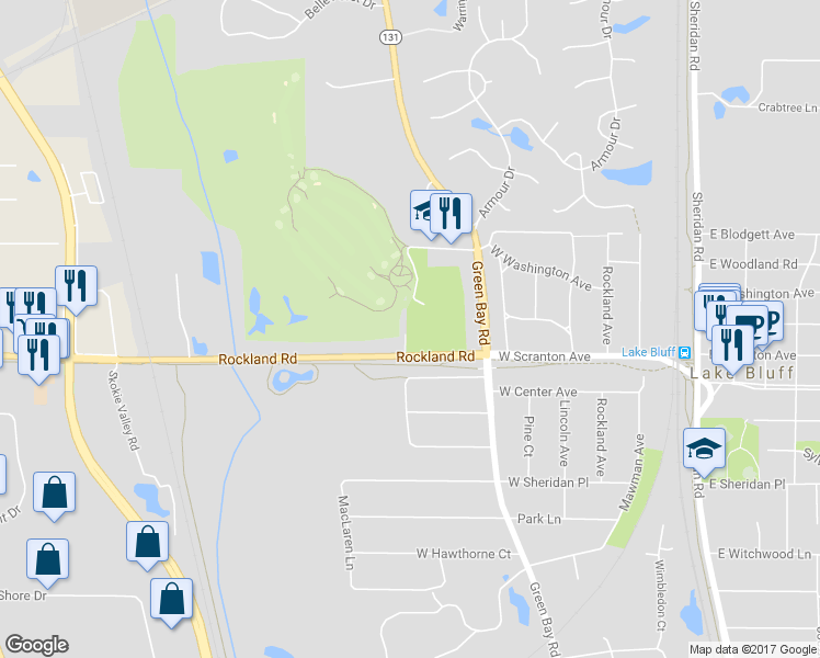 map of restaurants, bars, coffee shops, grocery stores, and more near 7 Eva Terrace in Lake Bluff