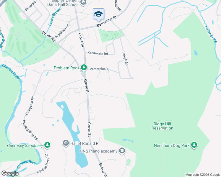 map of restaurants, bars, coffee shops, grocery stores, and more near 27 Colgate Road in Wellesley