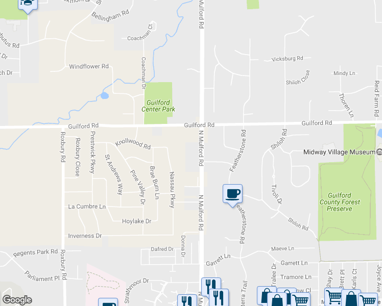 map of restaurants, bars, coffee shops, grocery stores, and more near 1140 North Mulford Road in Rockford
