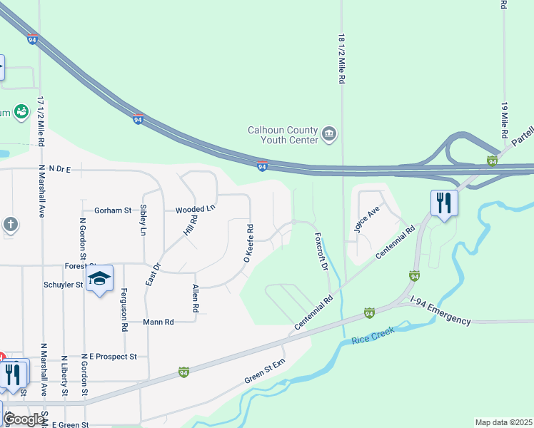 map of restaurants, bars, coffee shops, grocery stores, and more near 1209 Colgrove in Marshall