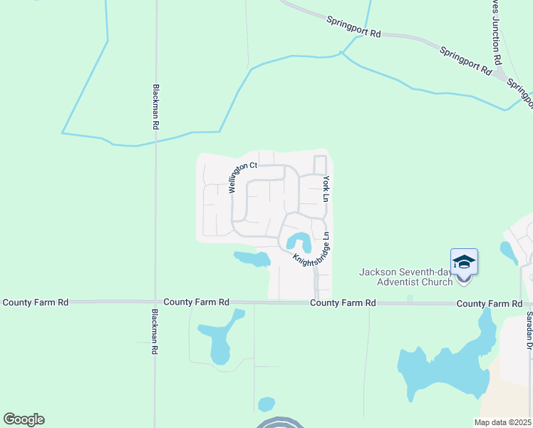 map of restaurants, bars, coffee shops, grocery stores, and more near 4020 County Farm Road in Jackson