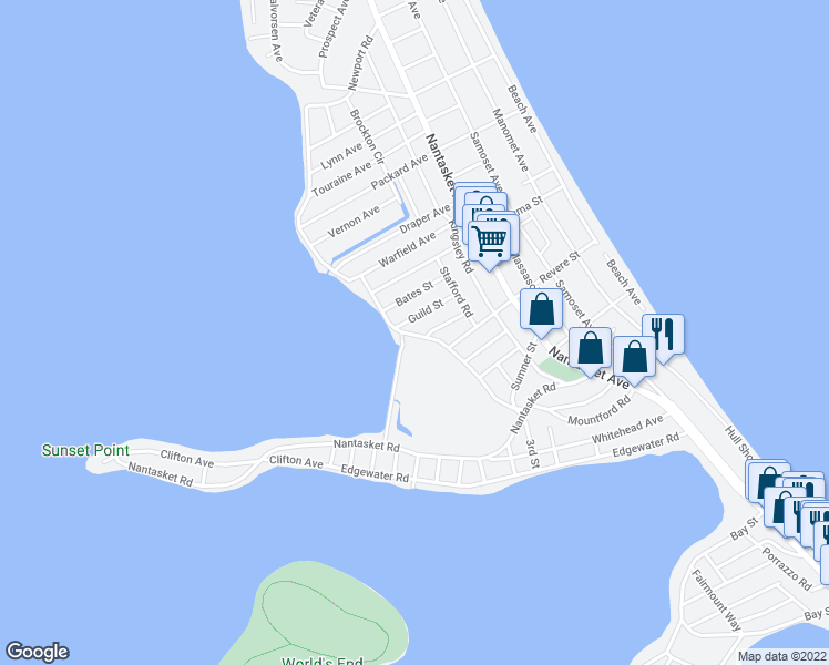 map of restaurants, bars, coffee shops, grocery stores, and more near 126 Newport Road in Hull
