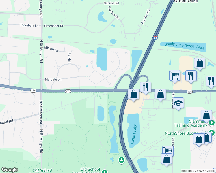 map of restaurants, bars, coffee shops, grocery stores, and more near 14481 Post Oak Court in Libertyville