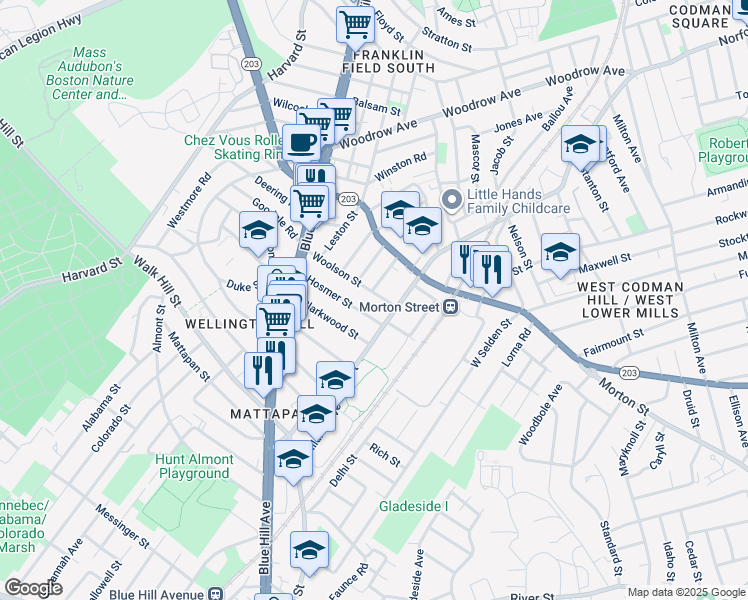 map of restaurants, bars, coffee shops, grocery stores, and more near 48 Hosmer Street in Boston