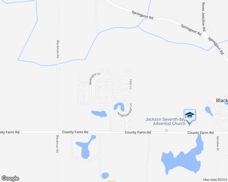 map of restaurants, bars, coffee shops, grocery stores, and more near 4135 Chelsea Court in Jackson