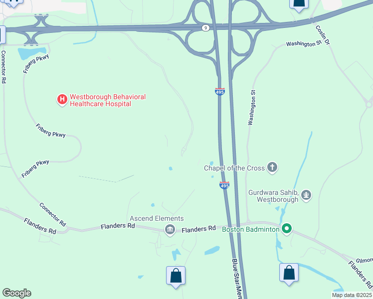 map of restaurants, bars, coffee shops, grocery stores, and more near 2000 West Park Drive in Westborough