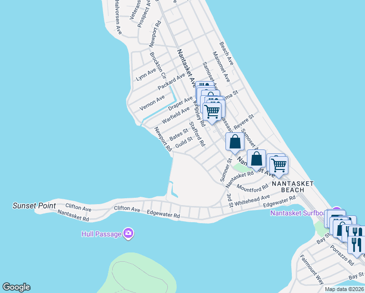 map of restaurants, bars, coffee shops, grocery stores, and more near 126 Newport Road in Hull