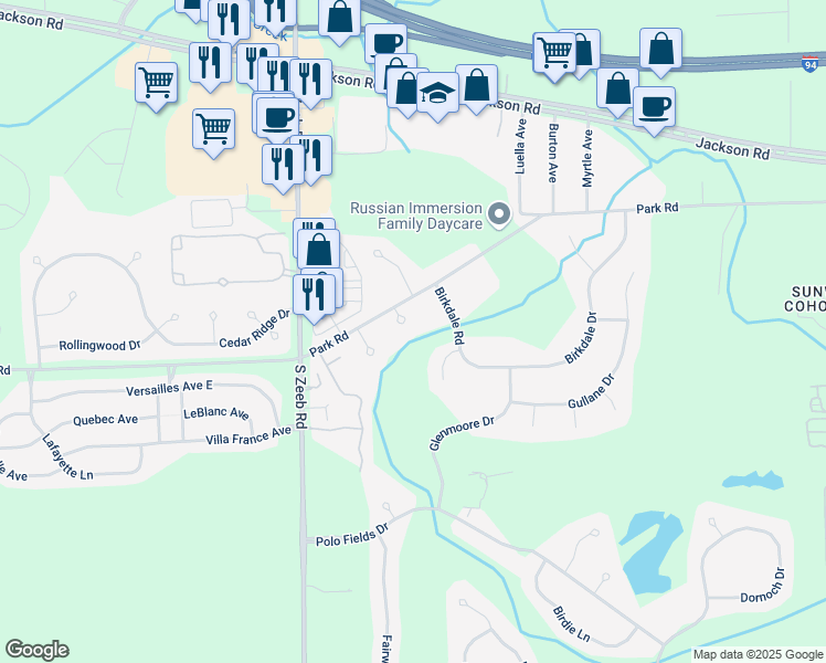 map of restaurants, bars, coffee shops, grocery stores, and more near 359 Eagle Ridge Court in Ann Arbor