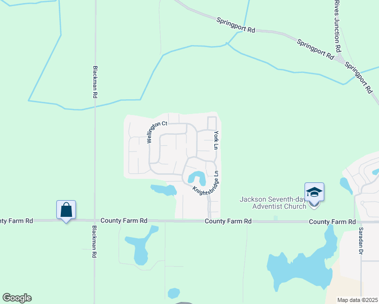 map of restaurants, bars, coffee shops, grocery stores, and more near 4143 Knightsbridge Lane in Jackson