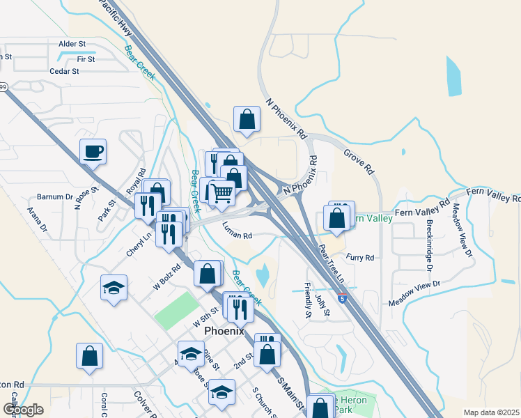 map of restaurants, bars, coffee shops, grocery stores, and more near Fern Valley Rd in Phoenix