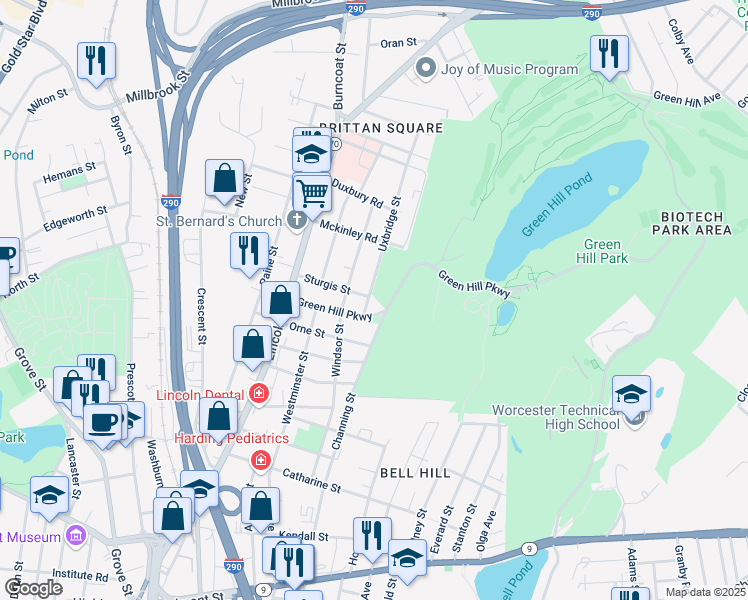 6 Uxbridge Street, Worcester MA Walk Score