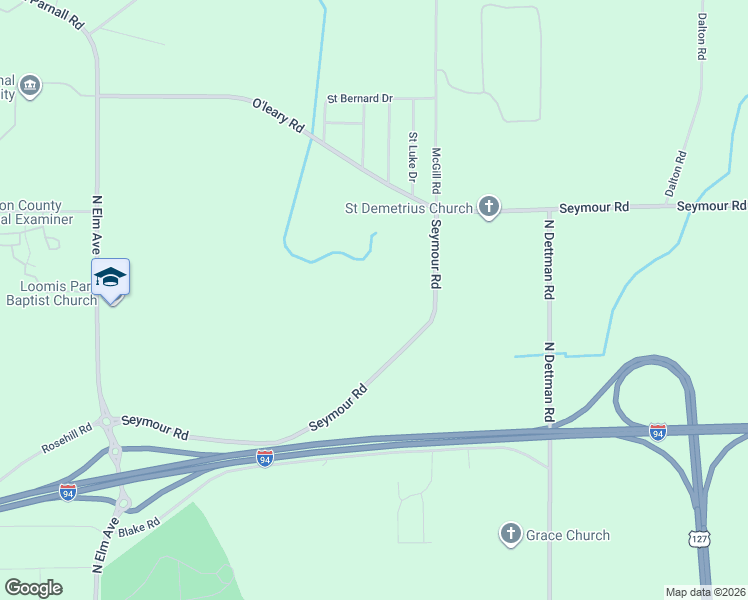 map of restaurants, bars, coffee shops, grocery stores, and more near 2618 Seymour Road in Jackson