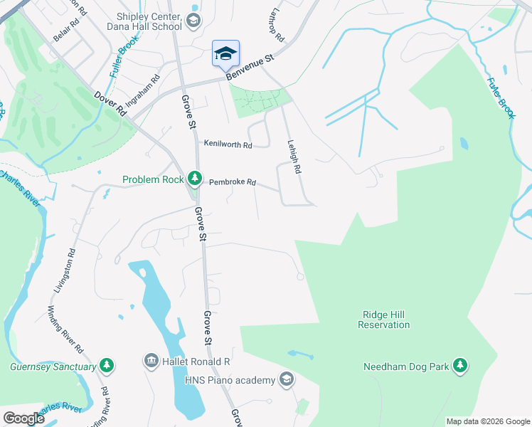 map of restaurants, bars, coffee shops, grocery stores, and more near 27 Colgate Road in Wellesley