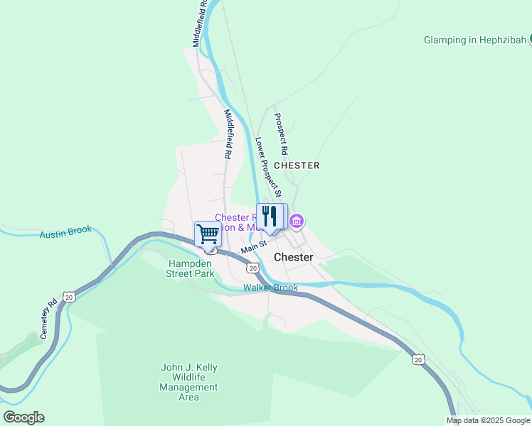 map of restaurants, bars, coffee shops, grocery stores, and more near 7-13 Riverfront Street in Chester