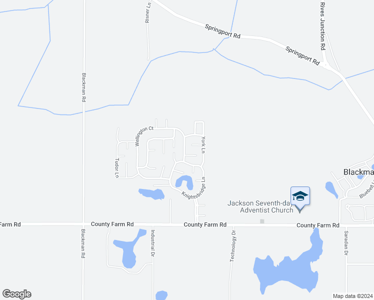 map of restaurants, bars, coffee shops, grocery stores, and more near 4129 Wellington Court in Jackson