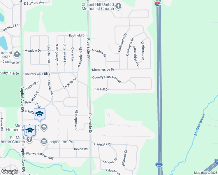 map of restaurants, bars, coffee shops, grocery stores, and more near 112 Applewood Place in Battle Creek
