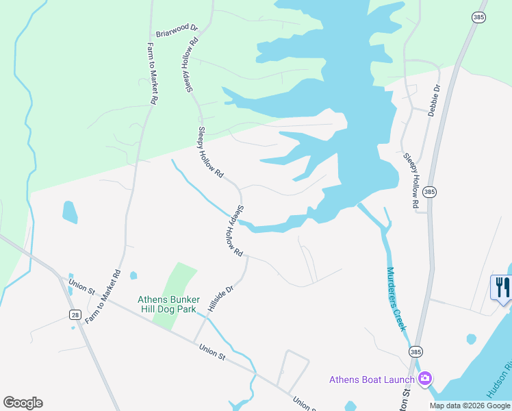 map of restaurants, bars, coffee shops, grocery stores, and more near 298 Fox Run Rd in Athens