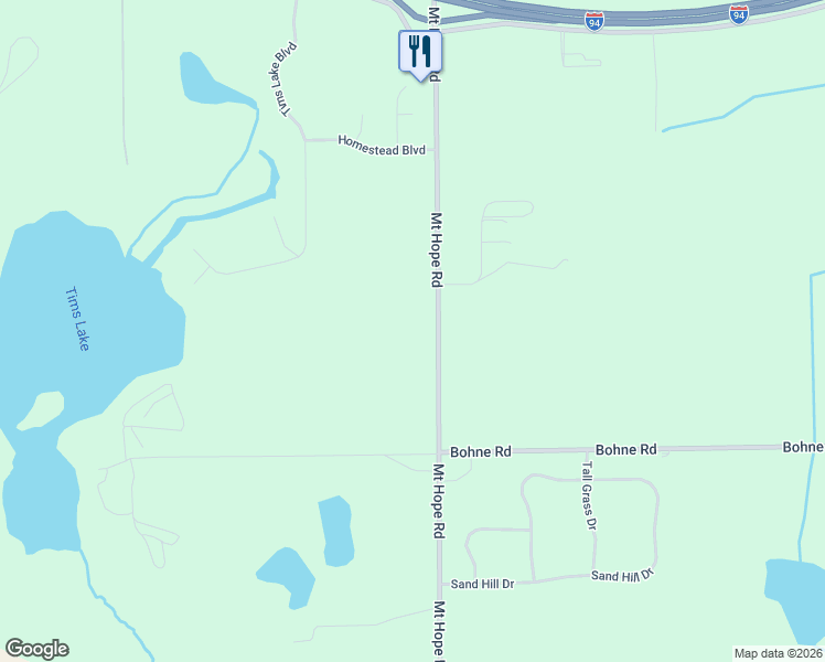 map of restaurants, bars, coffee shops, grocery stores, and more near 3320 Mount Hope Road in Grass Lake