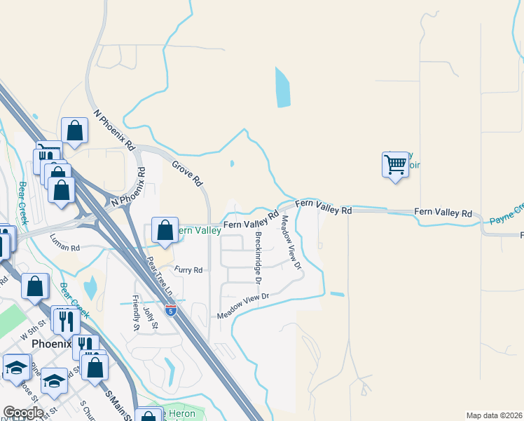 map of restaurants, bars, coffee shops, grocery stores, and more near 4127 Fern Valley Road in Phoenix